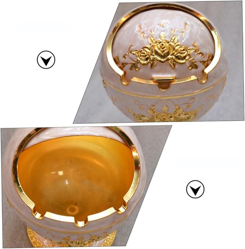 غطاء علبة السجائر العتيق المقلب، صينية رماد التدخين الزخرفية بأسلوب ريترو، حاوية رماد مصنوعة من سبائك الفولاذ - Image 4